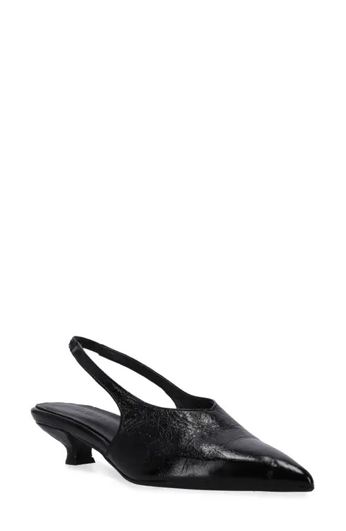 ALOHAS Eros Slingback Pointed Toe Kitten Heel Pump in Black at Nordstrom, Size 5Us | Nordstrom