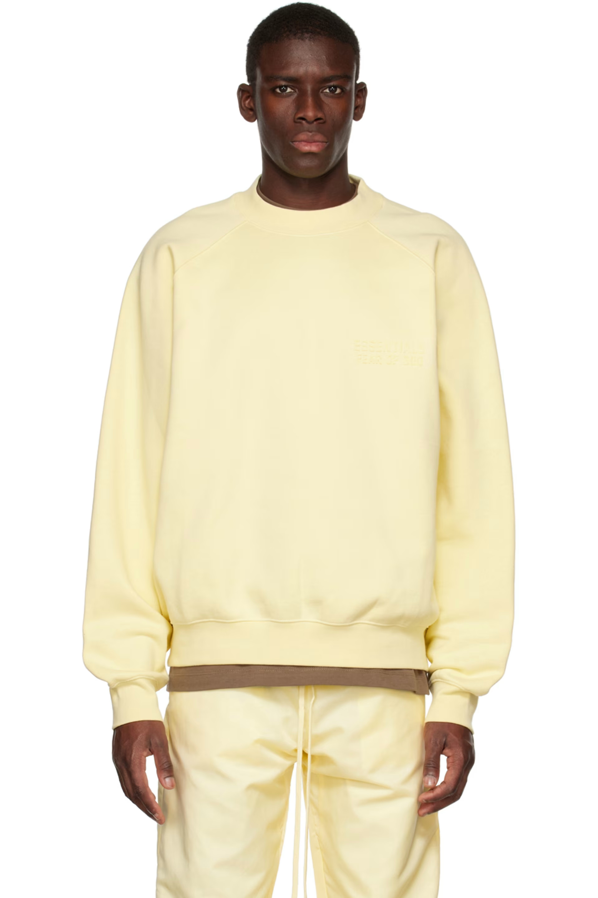 Essentials - Yellow Crewneck Sweatshirt | SSENSE