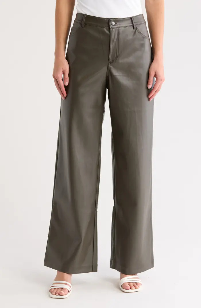 Flat Front Faux Leather Trousers | Nordstrom Rack