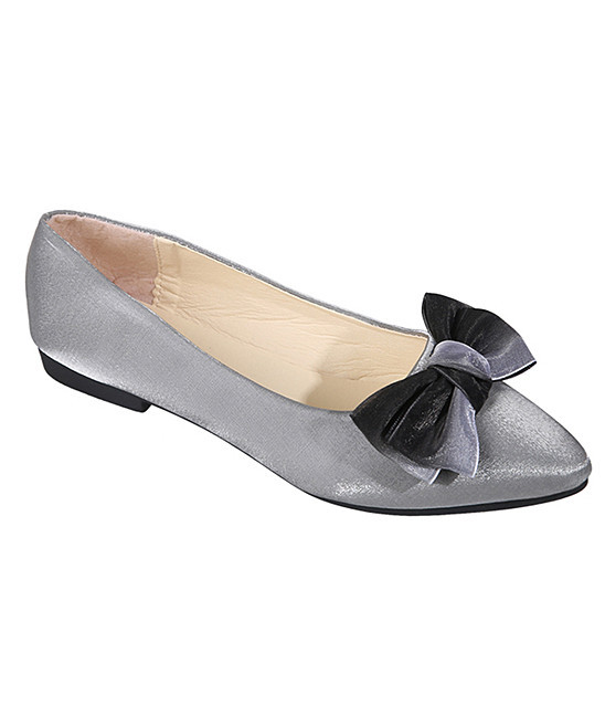 PAOTMBU Women's Ballet Flats gray - Gray Ombre-Bow Flat | Zulily