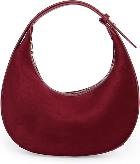 Herald Suede Crossbody Bag for Women, Vintage Hobo Handbag Crescent Shoulder Purses with Adjustab... | Amazon (US)