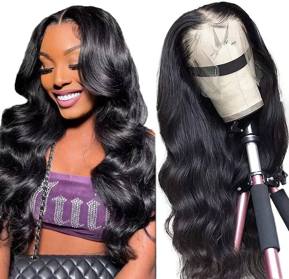 13x4 Body Wave Lace Front Wigs Human Hair 24 Inch HD Lace Front Wigs Human Hair Pre Plucked 180 D... | Amazon (US)