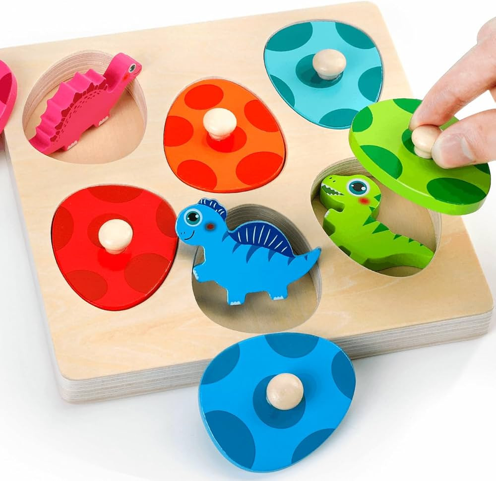 Wooden Puzzles for Toddlers 1-3, Montessori Toys for 1 2 Year Old Boy Girl Birthday Easter Gifts,... | Amazon (US)