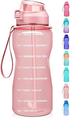 Fidus Large Half Gallon/64oz Motivational Water Bottle with Time Marker & Straw,Leakproof Tritan ... | Amazon (US)