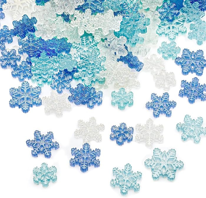 Yookeer 150 Pcs Christmas Mini Resin Snowflakes for Crafts Small Pastel Resin Snowflakes Snow Sha... | Amazon (US)