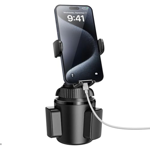 APPS2Car Universal Car Cup Phone Holder | Quick Extension Long Arm | 360° Swivel | Adjustable for iPhone, Samsung, Google, and All Smartphones | Stable & No Shake Design | Amazon (US)