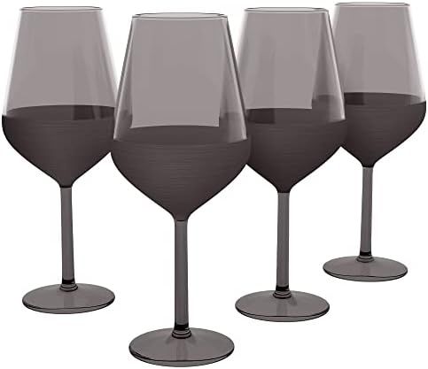 RAKLE Wine Glasses Set of 4 – Luxury Matte Black Wine Glasses – 16.5Oz Glass Set Ideal for Sp... | Amazon (US)