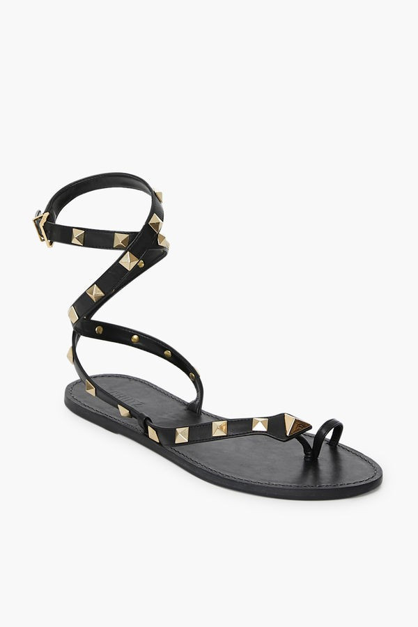 Black Courtney Studs Sandals | Tuckernuck (US)