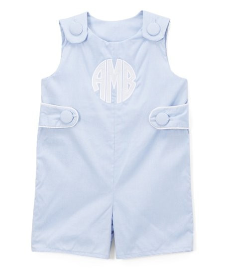 Blue Monogram Shortalls - Infant & Toddler | Zulily
