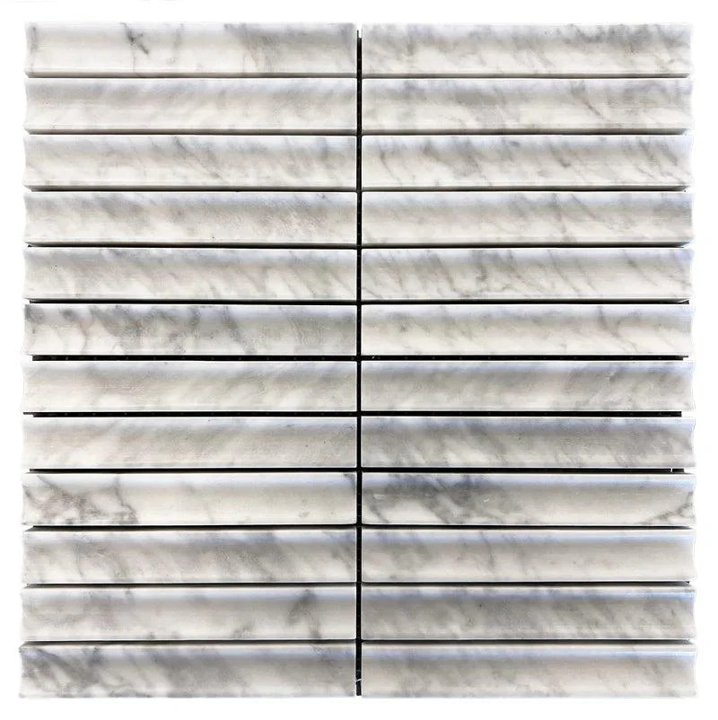 True Carrara Concave Fluted | Tile Club