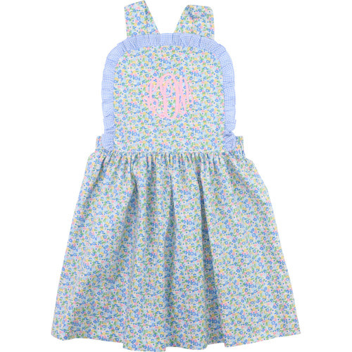 Blue Gingham Dainty Floral Dress | Cecil and Lou