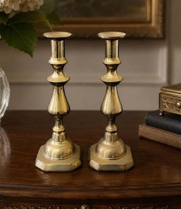 Antique Pair of Push Up Brass Candlesticks 9.75" Tall | eBay | eBay US