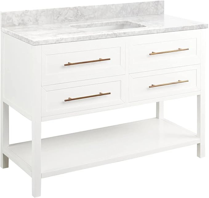 Signature Hardware 953332-48-RUMB-0 Robertson 48" Freestanding Mahogany Single Basin Vanity Set w... | Amazon (US)