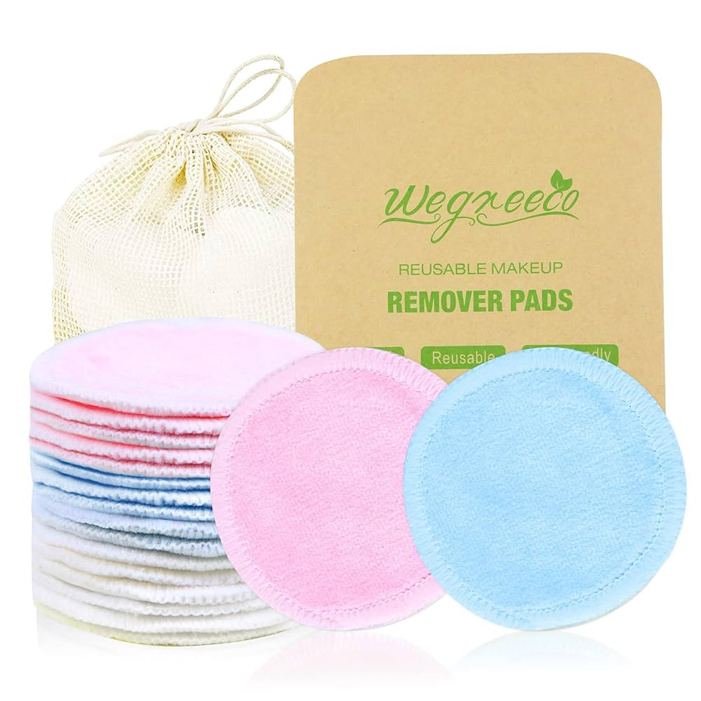 Wegreeco Reusable Cotton Rounds - Makeup Remover Pads for All Skin Types - Cotton Cloth for Remov... | Amazon (US)