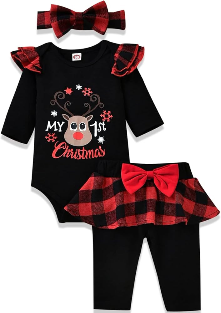 Aalizzwell Infant Baby Girls Christmas Outfits | Amazon (US)