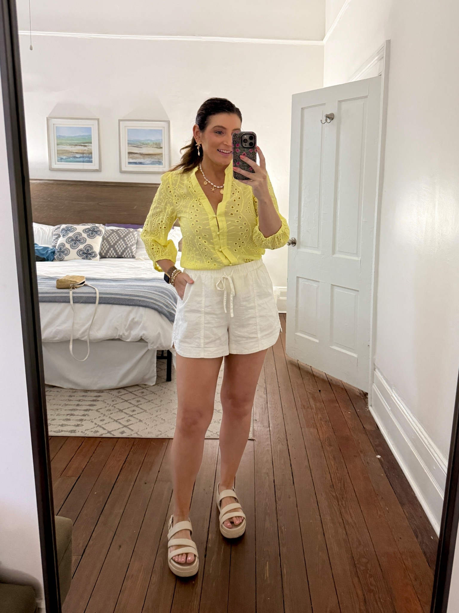 What I wore in Savannah - white pull on shorts, Amazon eyelet top, chunky sandals, coastal jewelry, charm necklace 


#LTKSeasonal #LTKStyleTip #LTKFindsUnder50