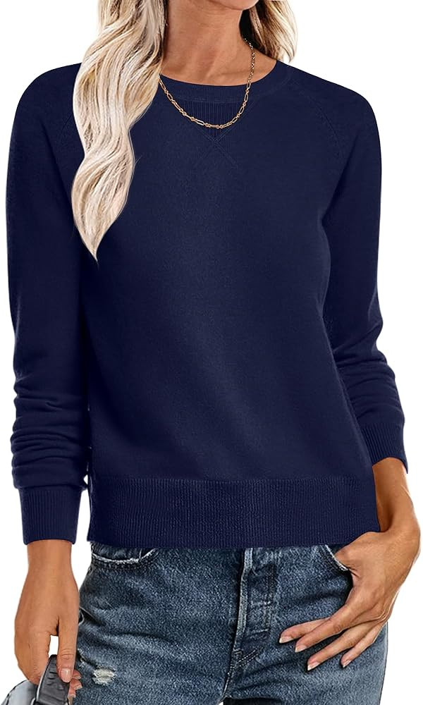 ANRABESS Sweater for Women Long Sleeve Crewneck 2026 Spring Winter Soft Loose Fit Basic Knit Pull... | Amazon (US)