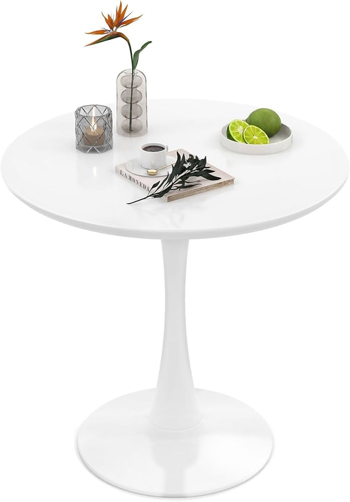 Giantex White Round Dining Table, 32 Inches Modern Tulip Kitchen Table w/ 0.9” Thickened Tablet... | Amazon (US)