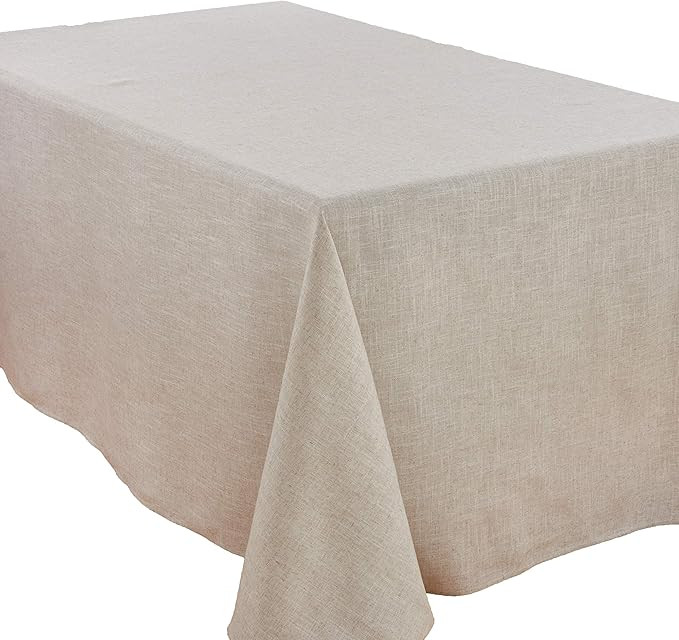 Fennco Styles Toscana Contemporary Linen Blend Natural Table Cloth for Dinner Table, Parties, Wed... | Amazon (US)