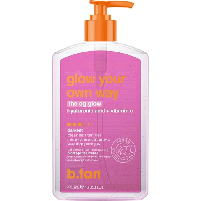 b.tan Dark Clear Self Tan Gel | Glow Your Own Way - Best Transfer Resistant, Ultra Quick Bronze, ... | Amazon (US)