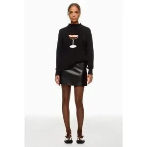 Rachel Antonoff Black Espresso Martini Mockneck Sweater Size L with Stains | Poshmark