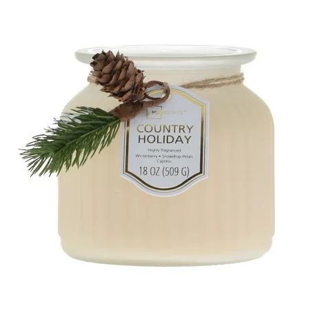 Mainstays Country Holiday Scented Candle 2-Wick Ribbed Ivory Jar 17.5oz | Walmart (US)