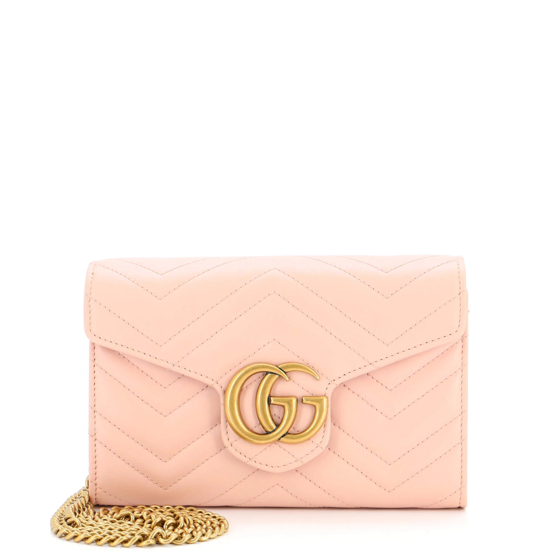 GUCCI GG Marmont Chain Wallet Matelasse Leather Mini | Rebag
