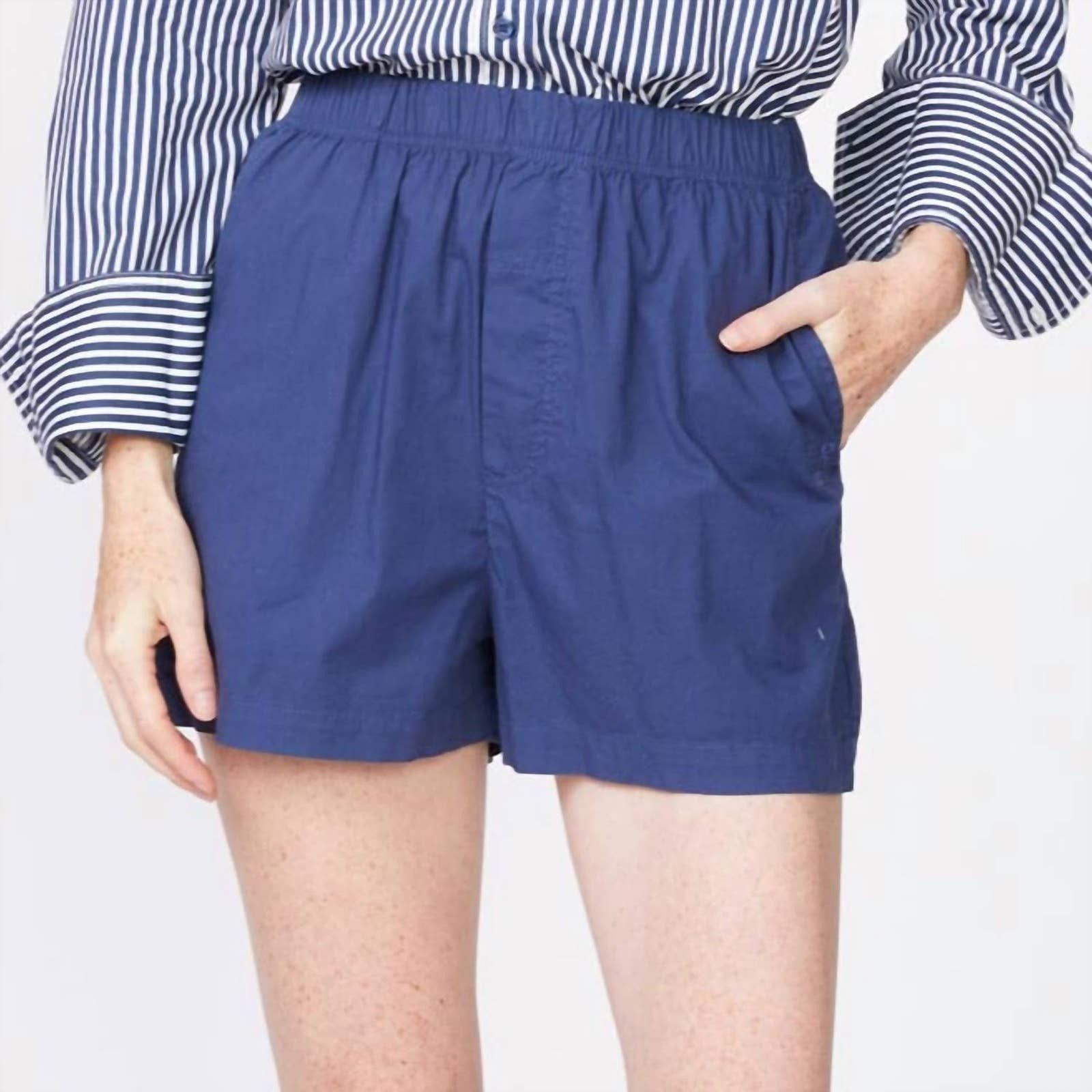 Monrow Poplin Shorts In French Navy | Grailed | Grailed