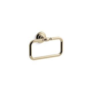 Artifacts Towel Ring in Vibrant French Gold | The Home Depot