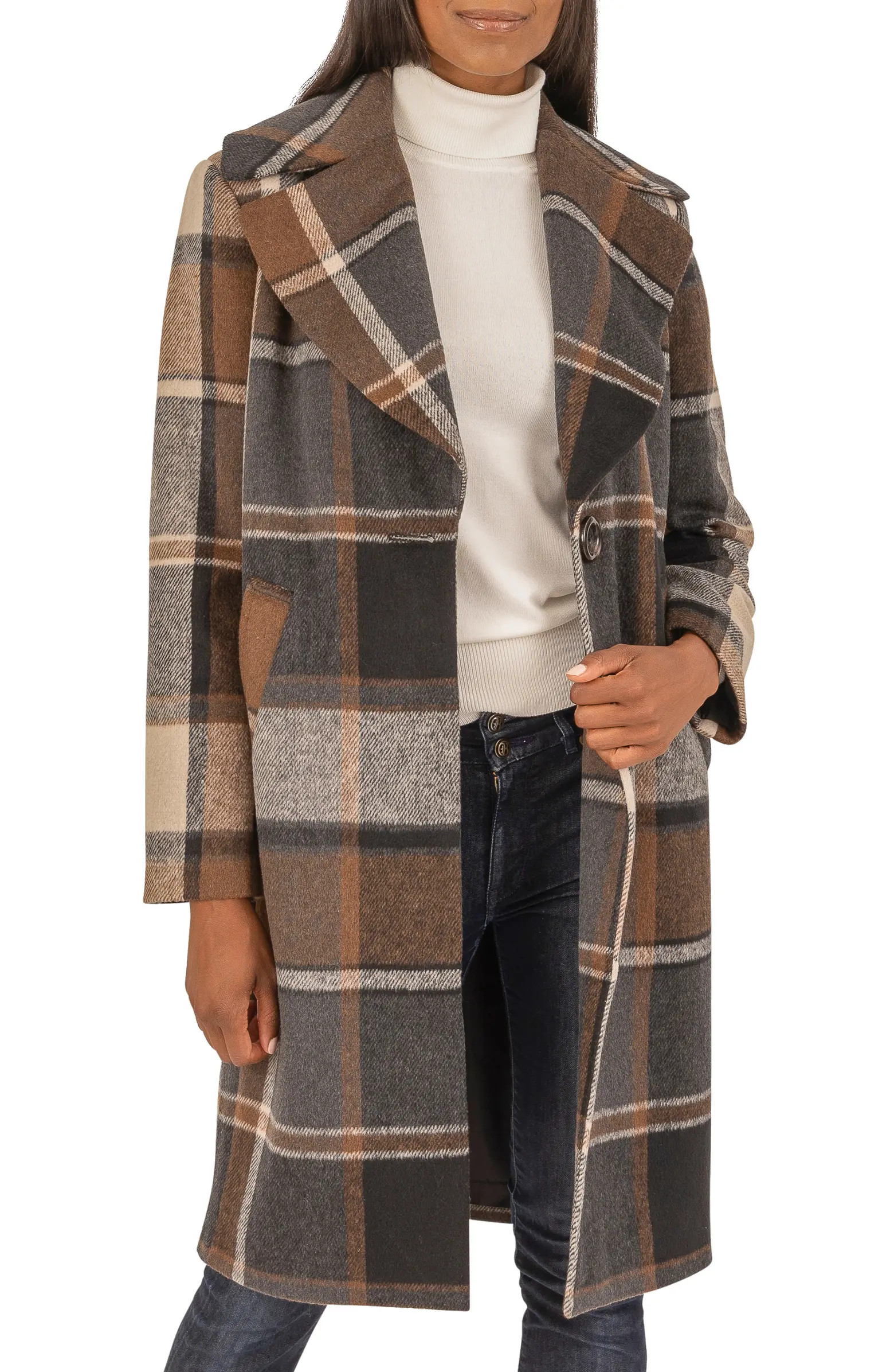 Plaid Print Coat | Nordstrom Rack