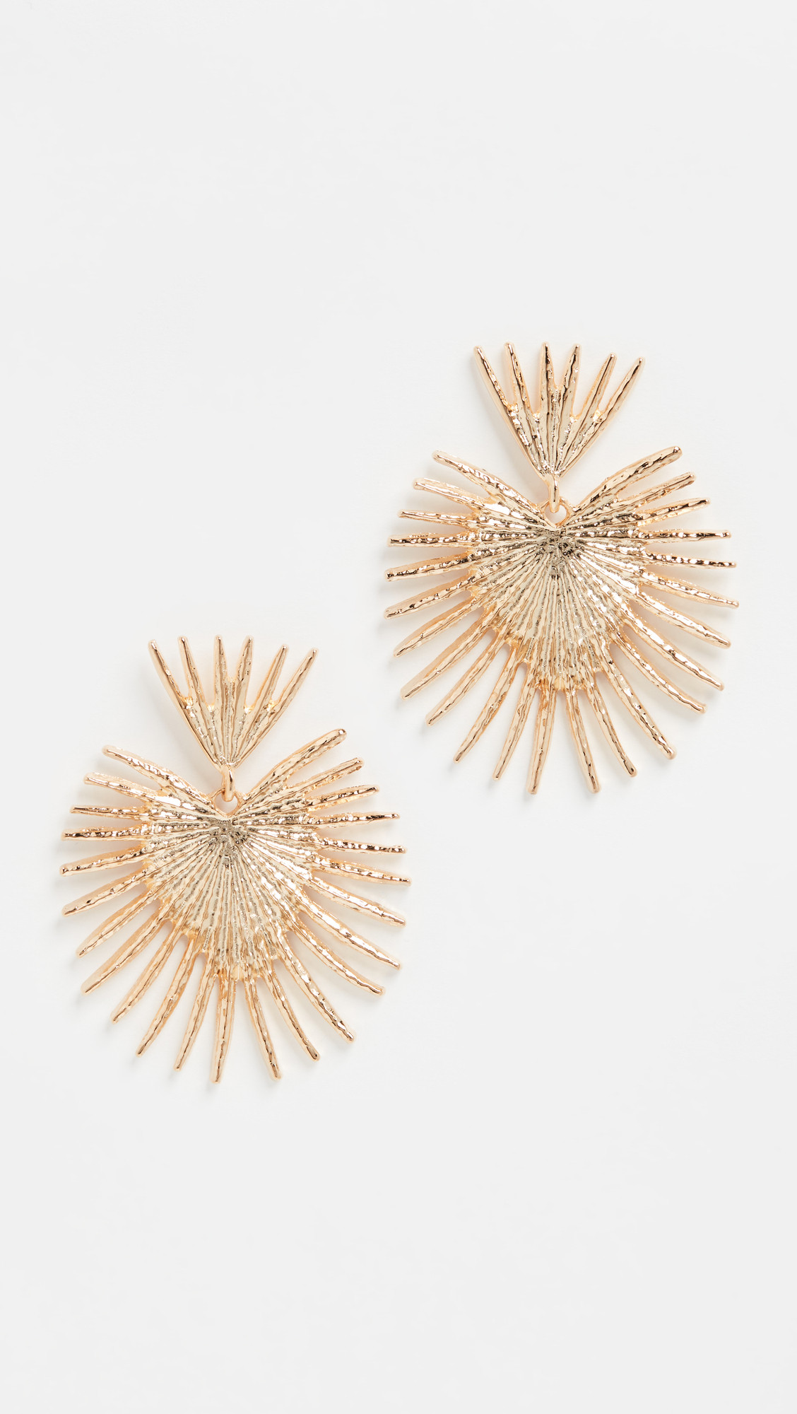 Gold Fan Drop Post Earrings | Shopbop