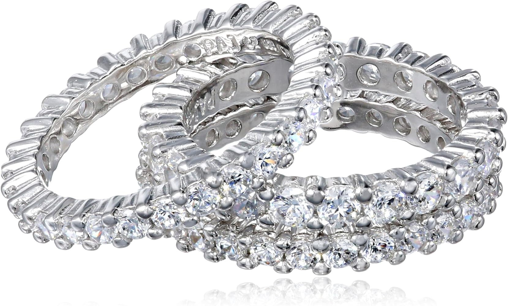 Amazon Essentials Cubic Zirconia All-Around Band Stacking Ring Set (previously Amazon Collection) | Amazon (US)