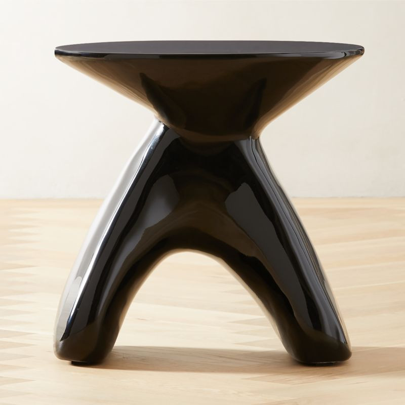 Forcella High-Gloss Black Side Table + Reviews | CB2 | CB2