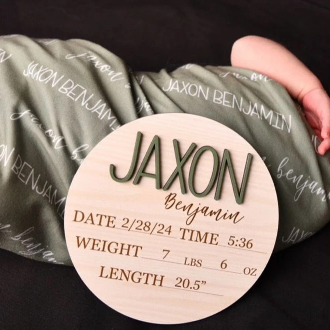 Baby Name Swaddle, Swaddle and 3D Birth Stat, Baby Name Announcement, Hospital Newborn Announceme... | Etsy (US)