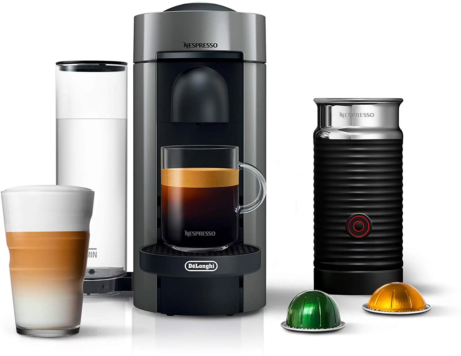 Nespresso Vertuo Plus Coffee and Espresso Maker by De'Longhi, Grey with Aeroccino Milk Frother | Walmart (US)