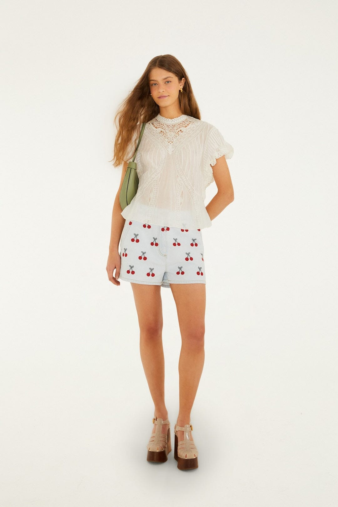 Off-White Organic Cotton Blouse With Appliqu\u00e9s | FARM Rio | FarmRio (US)