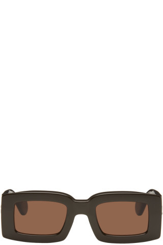 Brown Le Raphia 'Les Lunettes Tupi' Sunglasses | SSENSE