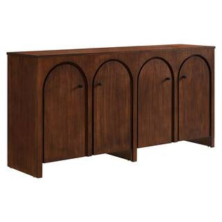 MODWAY Appia Wood Grain 4-Door Sideboard Storage Cabinet in Walnut EEI-6538-WAL - The Home Depot | The Home Depot