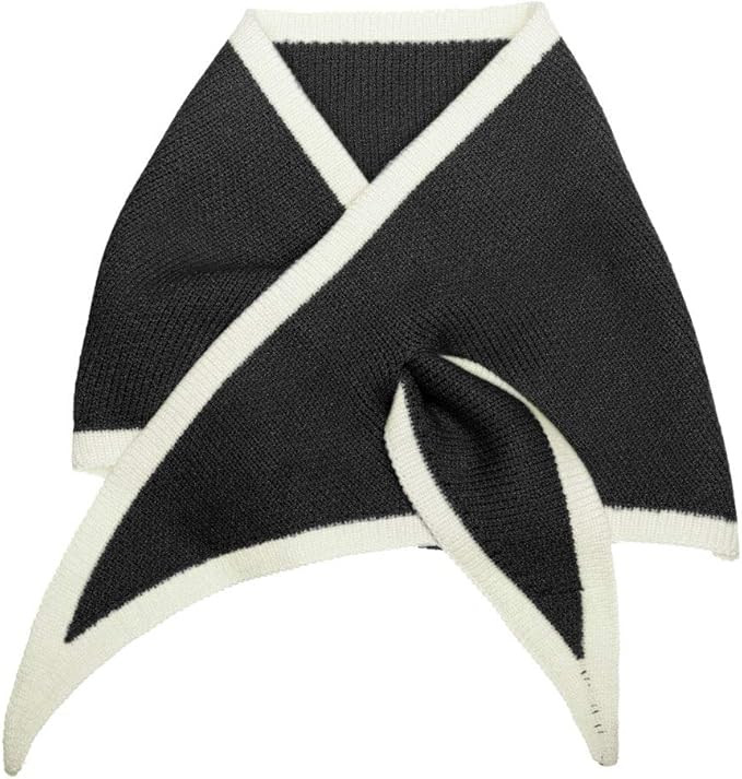 Allegra K Contrast Color Triangle Neck Scarves Knit Scarf Neckerchief Winter Shawl for Women | Amazon (US)