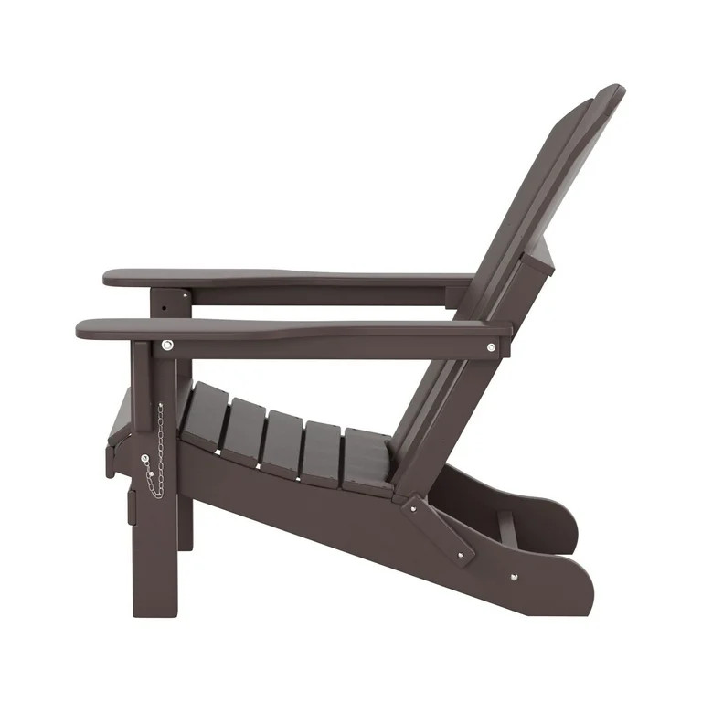 Westintrends Outdoor Folding HDPE Adirondack Chair, Patio Seat, Weather Resistant, Dark Brown | Walmart (US)