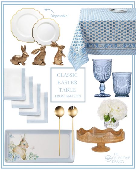 Create the perfect Easter table setting with these classic and timeless Amazon finds. Perfect for hosting Easter lunch! 

Pretty disposable plates, blue tablecloth, timeless glassware, Easter platter, blue and white napkins, Easter decor 

#LTKfindsunder100 #LTKSeasonal #LTKfindsunder50