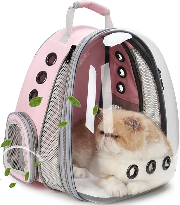 Cat Carrier Backpack, Expandable Bubble Pet Carrier for Cats and Small Dogs, Airline Approved Tra... | Amazon (US)