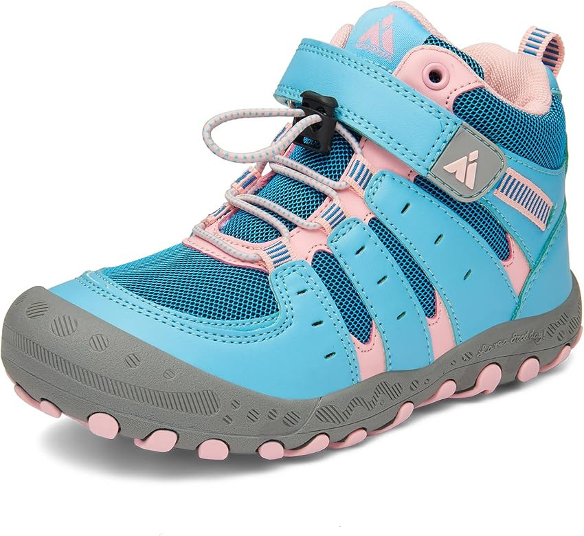 Mishansha Outdoor Ankle Hiking Boots Boys Girls Trekking Walking Shoes with Hook and Loop | Amazon (US)