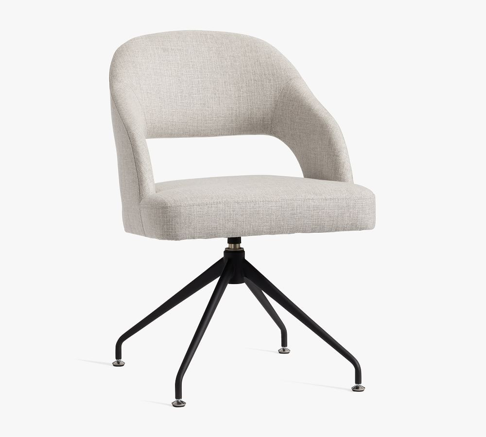 Hartley Upholstered Swivel Desk Chair | Pottery Barn (US)