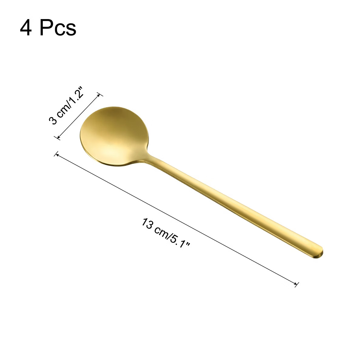 Unique Bargains Stainless Steel Long Handle Round Head Spoons 4 Pcs | Target