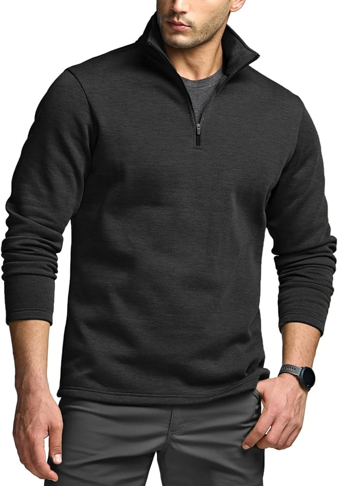 CQR Men's Thermal Fleece Quarter Zip Sweater, Outdoor Lightweight Long Sleeve Pullover, Casual Mo... | Amazon (US)