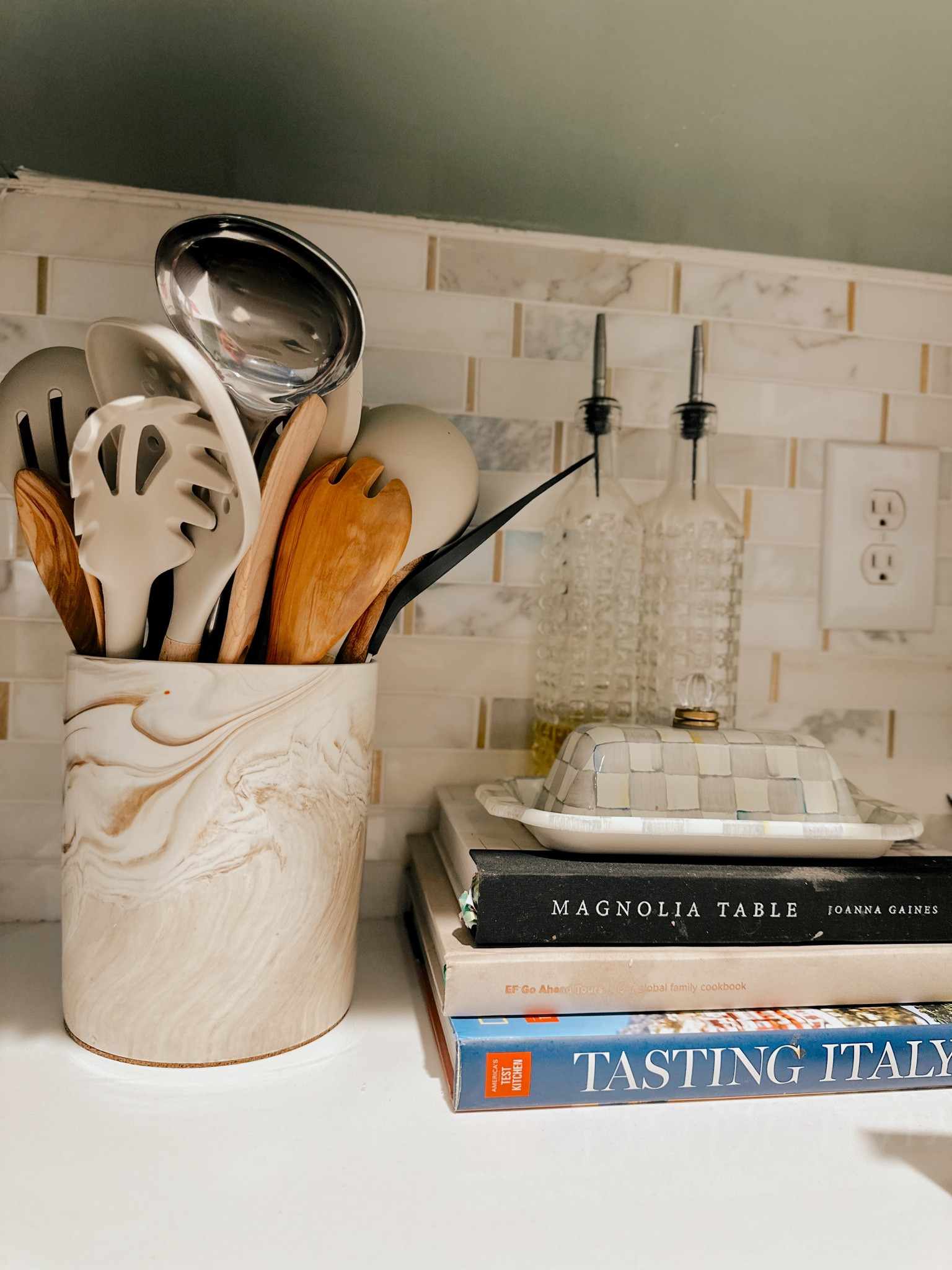Kitchen essentials? You name it! My favorites include utensils, a porcelain marble utensil holder, mixing bowls, oil and vinegar dispenser set, and I'm loving the Magnolia Table Cookbook by Joanna Gaines!

Kitchenware
Home Decor
Sale
Target
Amazon
Valentines Gift
Valentine’s Day
Gifts for her

#LTKMostLoved #LTKsalealert #LTKhome