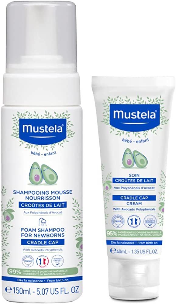 Mustela Baby Cradle Cap Bundle - Natural Baby Shampoo & Cradle Cap Cream - with Natural Avocado -... | Amazon (US)