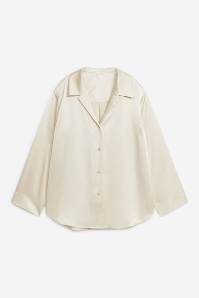 Relaxed Silk Shirt – Off-White – Women – ARKET GB | Arket UK