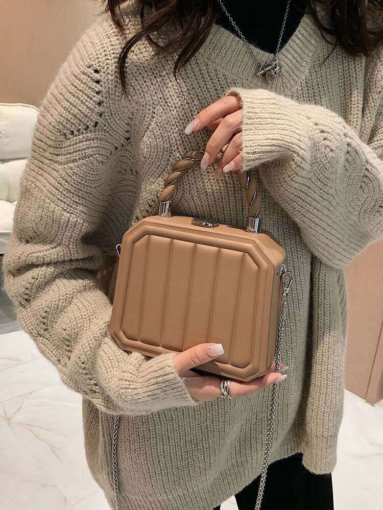 Mini Minimalist Textured Box Bag | SHEIN